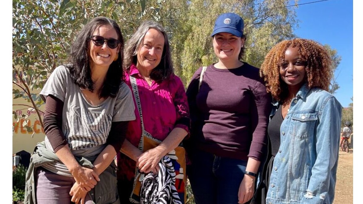 L-R: Dr Lisa Stefanoff (DKRI), Dr Judith Lovell (BIITE), Lorenn Ruster (ANU), Adelide Mutinda (Humanitech), Mparntwe/Alice Springs.
