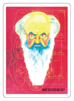 Photo of Commemorative card cover featuring Stafford Beer's self portrait.