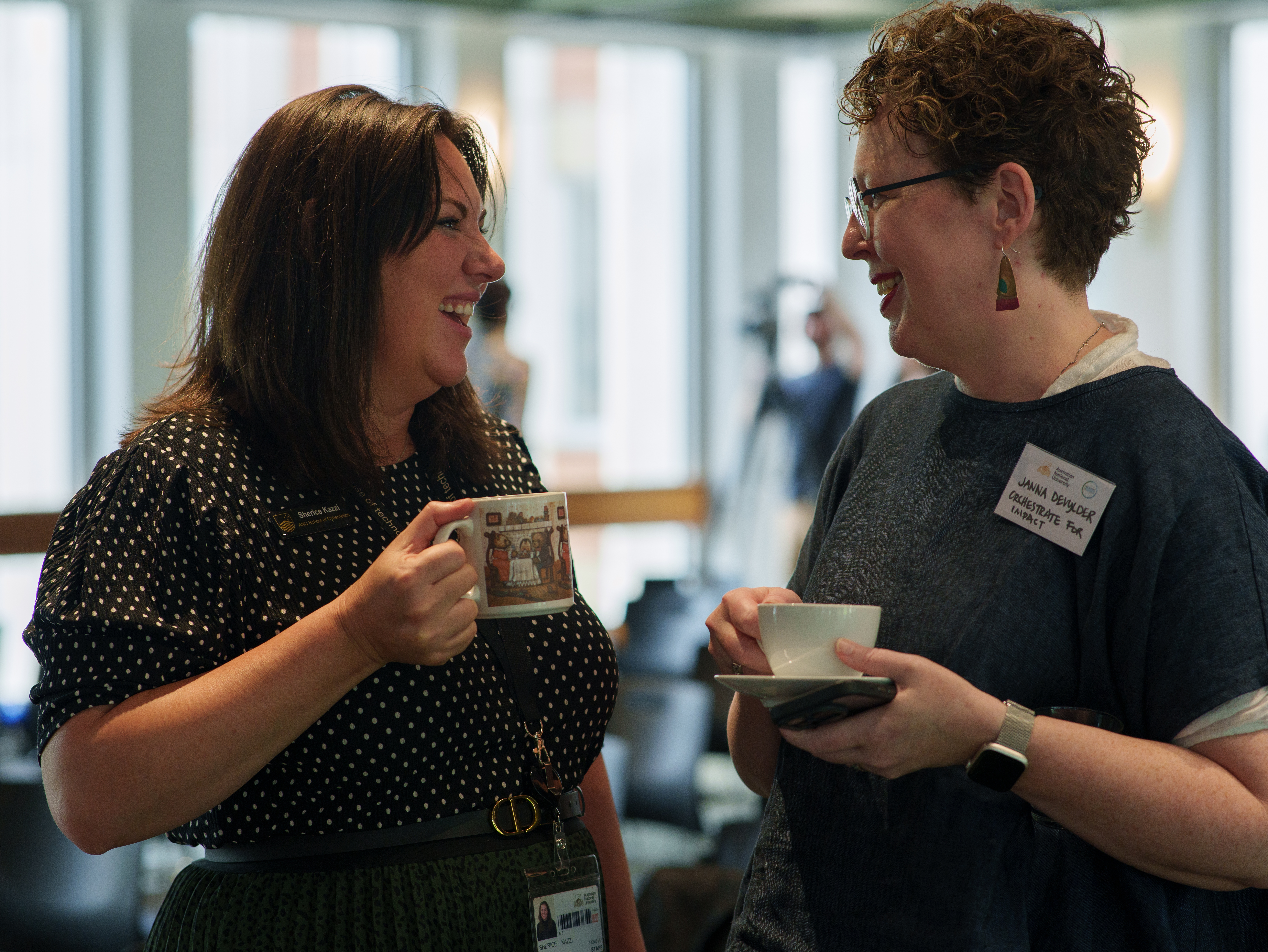 Attendees and a cuppa