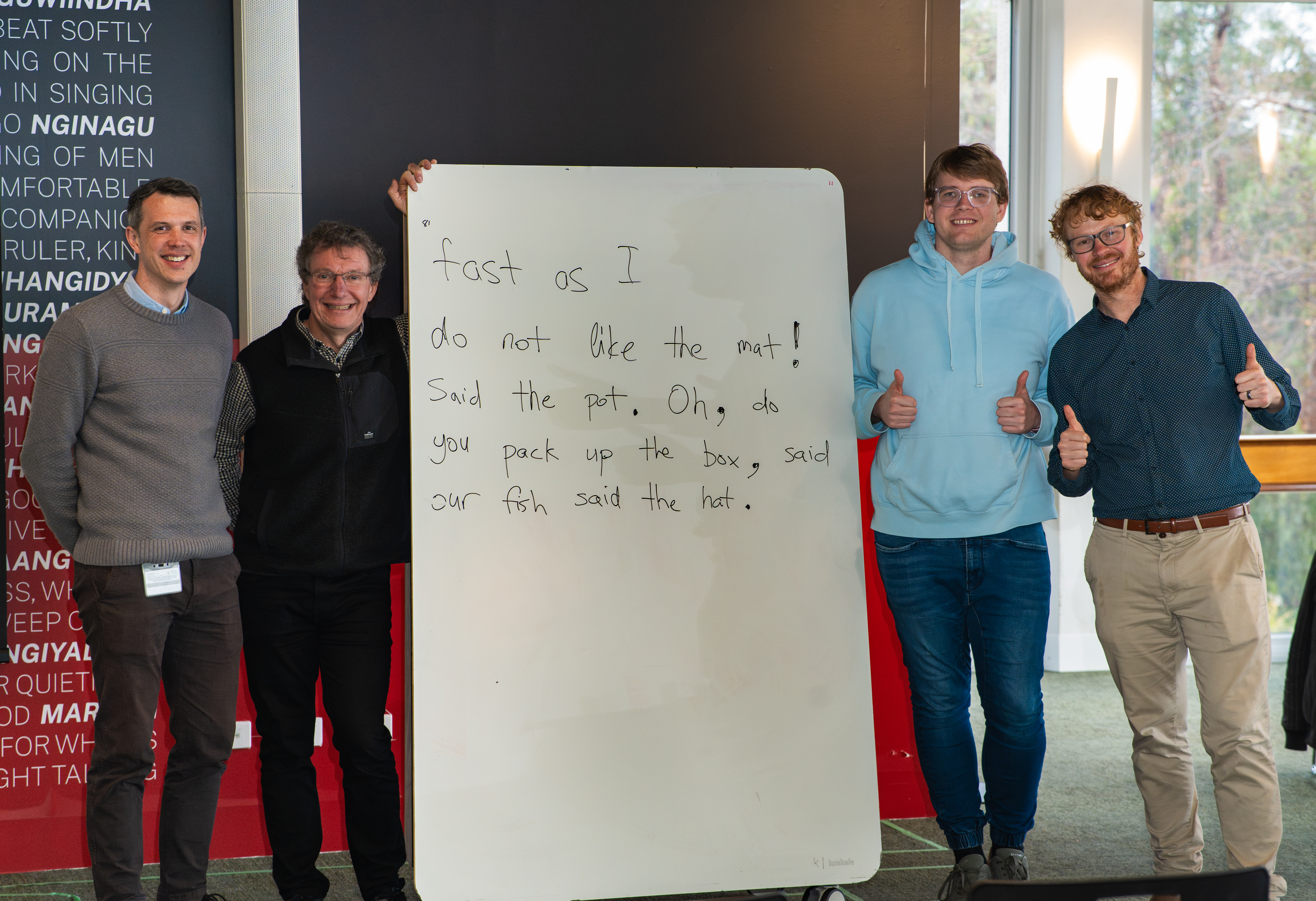 (L-R) Cole Cooney, Professor Tim Bell, Dr Henry Hickman, Dr Ben Swift. Photo Credit: Matt Jelly.
