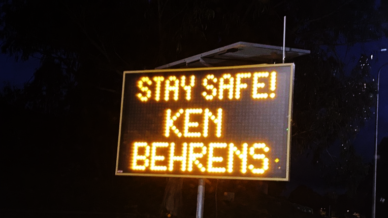Ken Behrens sign in Canberra, courtesy of Alex Zafiroglu
